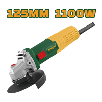 Meuleuse d'angle professionnelle 1100W AC à balais 125mm filaire pour découpe, meulage et polissage du métal – Puissance industrielle