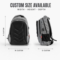 Sac à dos de voyage professionnel en tissu cationique 600D, coque rigide, compartiments multiples à l'avant, pour le bureau, l'école, l'usage quotidien