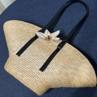 Bolsa de Praia Grande Capacidade Estilo Cesta Francesa de Palha Atacado - Bolsa de Praia Versátil Feminina para Férias