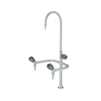 Robinet de laboratoire triple à 3 voies, robinet d'eau en laiton chaud et froid, robinet de laboratoire à col de cygne