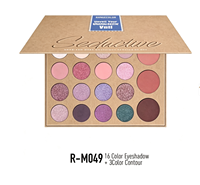 Palette de maquillage vide en carton avec miroir, personnalisable avec logo, 16 couleurs de fards à paupières + 3 couleurs de contour, fabrication directe