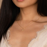 Collar con Cadena Minimalista EMANCO, Letra Inicial de la Suerte, Acero Inoxidable, Collar con Nombre Personalizado para Mujer, Uso Diario, Fiesta, Oficina