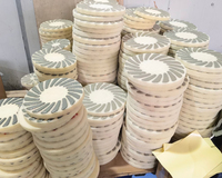 Tampon de polissage de sol en fibre éponge diamantée à liaison résineuse, dureté moyenne, 17 pouces, humide/sec, OEM 30 # -3000 #   Granulat de béton abrasif