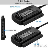 Cable adaptador SATA IDE USB 2,0 trenzado de 50CM, cobre puro, velocidad de transferencia de 480Mbps para discos duros de ordenador, impresoras, escáneres, cámaras