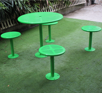 Ensemble de chaises de jardin en couleur verte, ensemble de table et chaise d'extérieur en métal avec trou parapluie