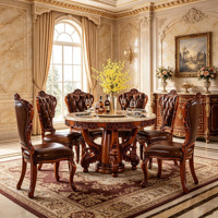 Table à manger ronde en marbre de style européen, ensemble de table à manger ronde, ensemble de table à manger de luxe, meubles de maison, salon luxueux