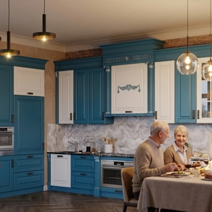 <span class=keywords><strong>Meuble</strong></span> de <span class=keywords><strong>cuisine</strong></span> intégral de style rétro français Kong Quelan, en bois massif blanc sculpté, avec panneau de <span class=keywords><strong>porte</strong></span> mouluré <span class=keywords><strong>haut</strong></span> de gamme, pour villa et <span class=keywords><strong>cuisine</strong></span> ouverte - Product Image 1
