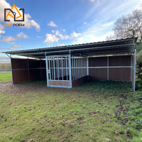Gegalvaniseerde stalen & bamboe draagbare schuilplaatsen voor paarden, honden, konijnen & varkens met tijdelijke buitenpaardenstal en paddock