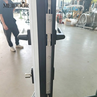 Porte à double battant en aluminium à rupture de pont thermique Meidoor pour maisons résidentielles, design porte française en verre