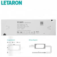 Controlador LED Ultra Delgado Letaron 100-120VAC AC-DC de Salida Única 36W 12V 24V para Espejos de Baño, Gabinetes y Tiras de Luz