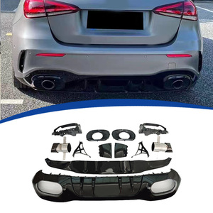 Kit de diffuseur de pare-chocs arrière et embouts d'échappement pour Mercedes-Benz Classe A W177 2019-2025 en ABS - Product Image 1