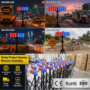 Feu de signalisation d'urgence portable à <span class=keywords><strong>LED</strong></span> rouge et bleue, rechargeable, avec trépied, pour la sécurité routière en Asie du Sud-Est et les usines - Product Image 6