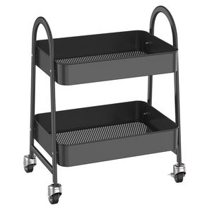 नई डिजाइन <span class=keywords><strong>2</strong></span> स्तरीय धातु भंडारण उपयोगिता गाड़ी साइड टेबल <span class=keywords><strong>2</strong></span> ठंडे बस्ते में डालने के साथ आयोजकों भंडारण ट्राली डबल संभाल - Product Image 2