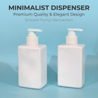 Bouteille pompe carrée vide en plastique de 300 ml pour shampoing, gel douche, distributeur de liquides cosmétiques pour hôtel