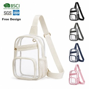 Sac bandoulière transparent en PVC personnalisé, fiable et approuvé pour les stades, avec fermeture éclair sécurisée pour concerts et vendeurs - Product Image 1