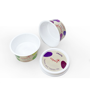 Cuchara redonda reciclable con logotipo personalizado OEM, 3oz, 100g, tazas de <span class=keywords><strong>yogur</strong></span> <span class=keywords><strong>griego</strong></span> y helado con pruebas de manipulación, tapas de pared simple, tazas de PP - Product Image 5