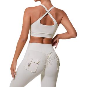 Soutien-gorge de sport personnalisé pour femmes, course à pied, yoga, respirant, dos croisé, débardeur avec coussinets amovibles réversibles, soutien-gorge à séchage rapide - Product Image 3