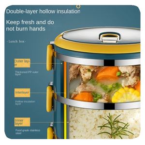 Boîte à lunch isotherme en acier inoxydable avec couvercle anti-fuite, compatible micro-ondes, <span class=keywords><strong>bento</strong></span> <span class=keywords><strong>chauffant</strong></span> pour le bureau et l'école - Product Image 5