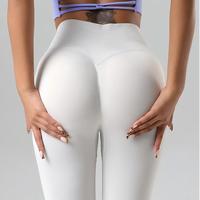 Dames sneldrogende slim fit naadloze fitness yogabroek effen kleur nylon spandex perzik billen leggings sexy hardlooptights