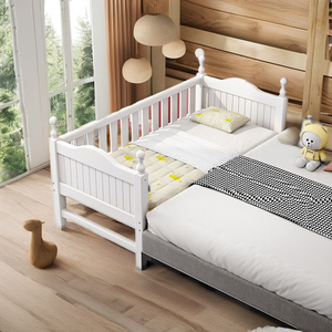 Modern <strong>Classic</strong> Design Wooden Kid's Bedside Cot for Baby Easy Assembly Bedroom Furniture for Kids' <strong>Cribs</strong> in Hotels - Product Image 2
