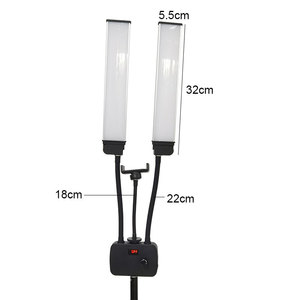 Lampe de maquillage LED à double bras avec <span class=keywords><strong>trépied</strong></span> et chargement USB pour vidéo en gros - Product Image 2