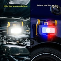 Lampe torche solaire LED en ABS, indice de protection IP55, lumière puissante, rechargeable, longue durée de vie de la batterie, base magnétique, outil de réparation multifonctionnel pour l'extérieur