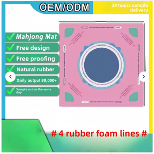 Tapete de Mahjong Impermeable Antideslizante con Reducción de Ruido, Diseño Personalizado con Patrón de Conejo, Color Verde, para Entretenimiento - Product Image 4