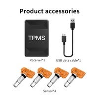 CAREUD TPMS, Sistema de Monitoreo de Presión de Neumáticos Compatible con Bluetooth Android de 433 MHz, 4 Sensores Internos, Presión Máxima de 8 Bares, 1 Año de Garantía