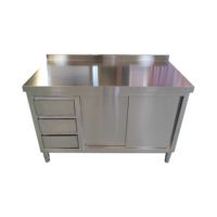 Armoire en acier inoxydable de qualité commerciale avec trois tiroirs pour l'organisation et la préparation des aliments dans les cuisines professionnelles