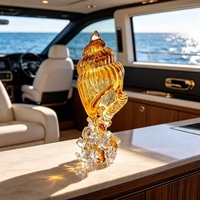 Coquille spirale en cristal d'ambre, sculpture décorative pour cabine de bateau et intérieur nautique