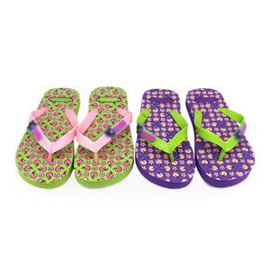 Custom Logo Patch Strap Flip Flops Cute Fruit Pattern Apple Peach Print Beach Sandals Women Kid Soft Sole <b>Summer</b> <b>Slipper</b> Factory - Product Image 1
