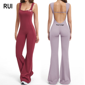 Combinaison moulante pour femme RUIQUWIN OEM, respirante, pour le fitness et le yoga, couleur unie, une pièce, décontractée, combinaison de yoga pour femme - Product Image 1