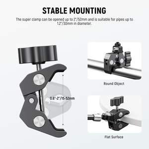 Bras magique articulé MagicLine <span class=keywords><strong>11</strong></span> "avec super pince et broches ARRI 1/4" 3/8 "pour moniteur LCD de caméra d'action DSLR - Product Image 5