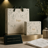 Boîte cadeau magnétique avec logo personnalisé et sac cadeau assorti, ensemble d'emballage en papier imprimé pour bijoux, cadeaux de luxe pour la vente au détail