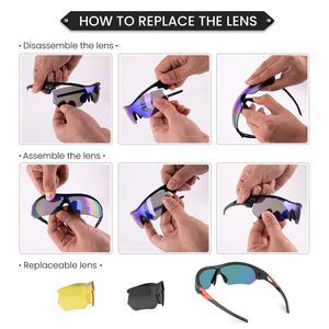 Lunettes de soleil de sport personnalisées TR90 UV400 polarisées avec protection UV, photochromiques, pour le cyclisme, avec verres en PC légers, pour la course à pied - Product Image 5