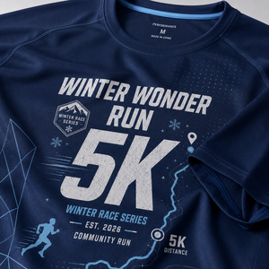 Camiseta Winter Wonder Run para Clima Frío, Carrera de 5K, Ropa Personalizada para Eventos de Carrera - Product Image 5