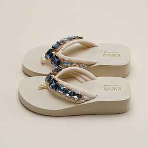 Sandales à talons hauts pour <span class=keywords><strong>femme</strong></span> style féerique, collection été 2026, couleur unie, rehaussantes, confortables, antidérapantes, usage quotidien, dessus en EVA - Product Image 4