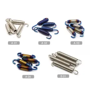 Phụ Kiện Tân Trang Xe Máy Ống Xả Lò Xo Bằng Thép Không Gỉ Màu Titanium Muffler Universal Movable Spring Hook