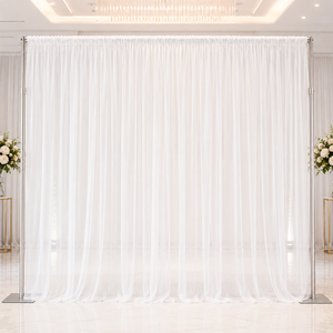 Rideau de fond en mousseline transparente pour location événementielle, aménagement de scènes de salle de bal d'hôtel - Fournisseur - Product Image 1