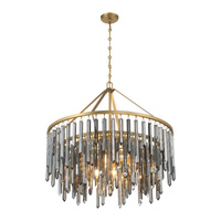 Lustre moderne de luxe avec prismes en cristal et cadre métallique, éclairage suspendu personnalisé pour salon, villa, hôtel, luminaire suspendu