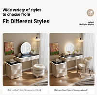 Nouvelle coiffeuse en bois massif 2026 pour petits appartements, style crème moderne, miroir éclairé pour chambre à coucher, hôtel, application maquillage