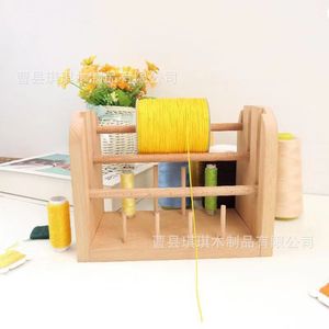 Wooden Yarn Frame Multi Functional Storage Rack For Crocheting Knitting Yarn Dispenser Desktop Organization - Product Image 1