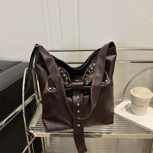 Women Shoulder Crossbody <b>Bag</b> with Oversized Bow and <b>Stud</b> Decoration - Product Image 3