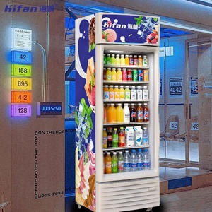 Réfrigérateur vertical à <span class=keywords><strong>double</strong></span> température avec <span class=keywords><strong>porte</strong></span> en verre pour boissons - Réfrigérateur de présentation efficace - Équipement de réfrigération fiable - Product Image 3