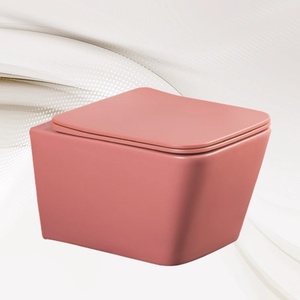 โถสุขภัณฑ์ติดผนังแบบซ่อนถังน้ำ ดีไซน์ทันสมัย สีสันสดใส ระบบกดน้ำแบบฝังผนัง - Product Image 1