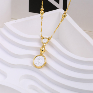 <span class=keywords><strong>Collana</strong></span> con Doppia Moneta a Forma di <span class=keywords><strong>Leone</strong></span> e Ape in Stile Vintage, un Articolo Molto Popolare su Instagram, Emana un Tocco Sofisticato in <span class=keywords><strong>Argento</strong></span> S925 - Product Image 4