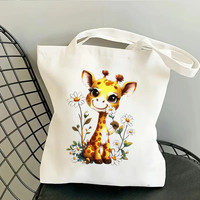 Sac fourre-tout en toile de coton à grande capacité, imprimé à l'écran avec un motif de dessin animé personnalisé, promotionnel CHEERS