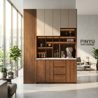 Armoire en verre de style mid-century avec design démontable, grande capacité de rangement, montage facile, meubles de chambre écologiques