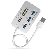 Lector de Tarjetas 2 en 1 con Hub USB 3.0 para Micro SD/TF/SDMMC, 7 Puertos, para PC/Ratón/Teléfono/Tableta, Carga y Conexión