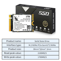 SSD NVMe PCIe 3.0 4x4 interne pour PC portable PS4/5, 2230, 256 Go/512 Go/1 To/2 To, lecture 2500-3200 Mo/s, écriture 2400-3300 Mo/s, directement de l'usine